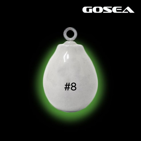 GOSEA 야광 물방울 봉돌 회전 도래 고리 추 쭈꾸미 문어 낚시 싱커, 1개, 12개입