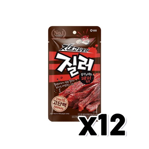 샘표 질러 블랙앤레드 페퍼육포, 15개, 30g