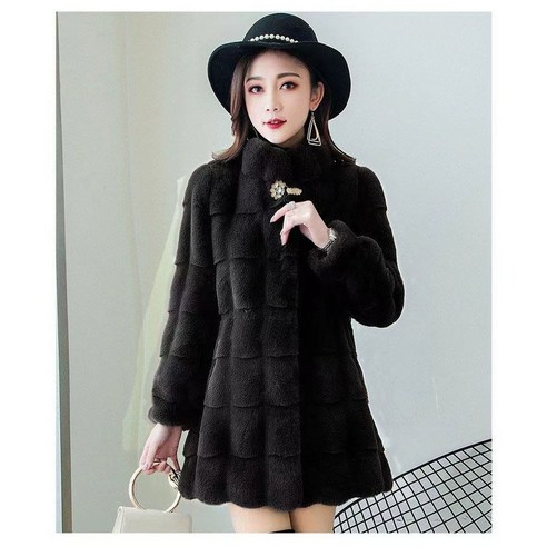 고급스러운 따뜻함과 세련된 스타일이 완벽 조화된 쩐쿠 엘레강스 보온 밍크 코트
