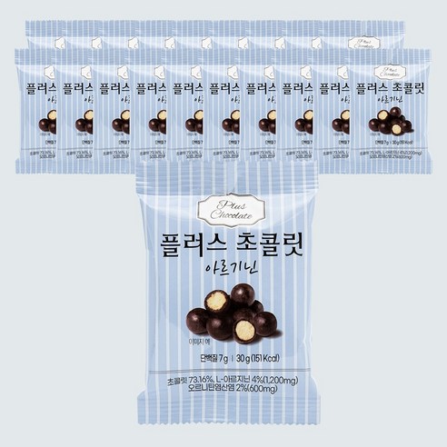 [플러스 초콜릿] 고단백 아르기닌 다크 초코볼 사무실 등산 키성장 간식, 5개, 30g