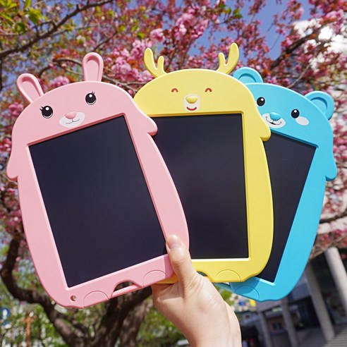 동물 LCD 8.5인치 패드 전자 메모 노트 그림그리는 전자스케치북, 03_노란 사슴