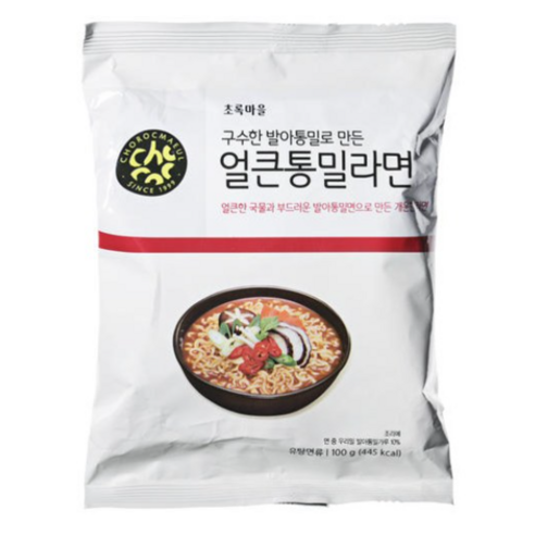 초록마을 구수한발아통밀로만든 얼큰통밀라면, 10개
