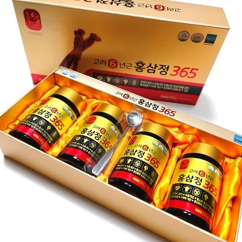 [대한홍삼진흥공사] 고려6년근 홍삼정365 1박스 (4병세트+쇼핑백) 100%국내산6년근홍삼, 960g, 1박스 - 홍삼/인삼 | 쿠팡