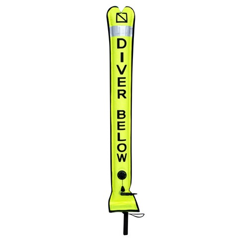 YSSHOP 스쿠버 다이빙 SMB 표면 마커 부표 튜브 및 반사 테이프, 나일론, Fluo Green(4FT)