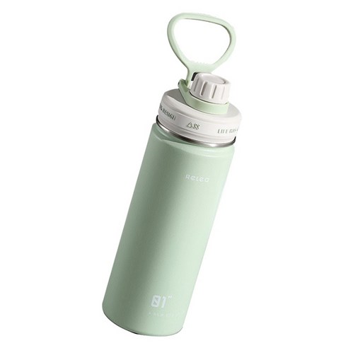 RELEA 대용량 보냉 보온병, 1개, 그린, 600ml