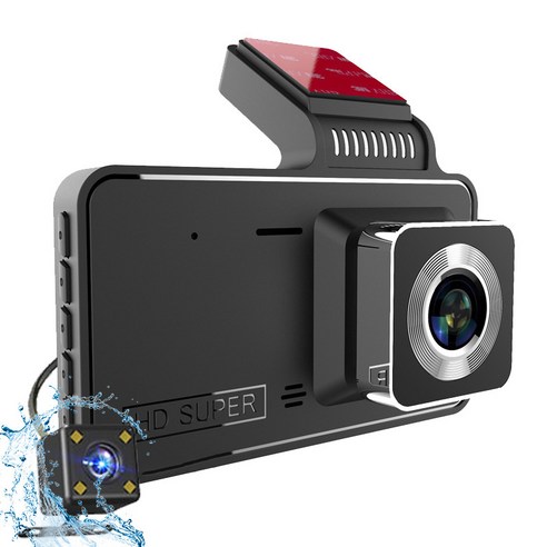 Aiiyya 4인치 차량용 블랙박스 2채널 고화질 나이트비전 dvr 후진 영상 블랙박스, 1세트, 64GB
