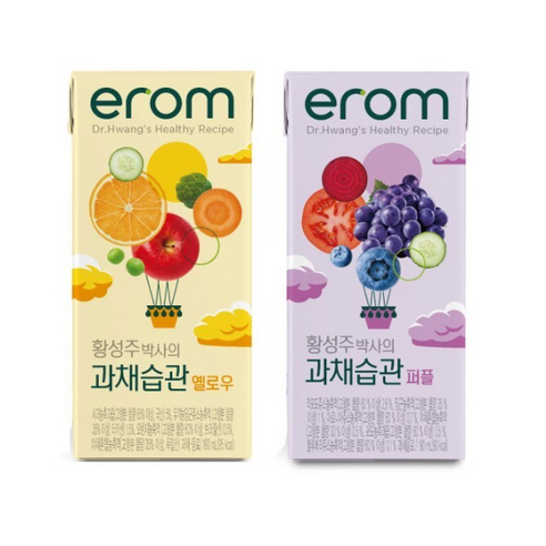 이롬 황성주 박사의 과채습관 퍼플 옐로우 190ml, 16개