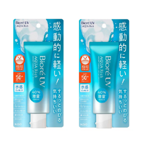   비오레 선크림 아쿠아리치 UV 70ml 2개 2023년리뉴얼제품 최신제품, 70g