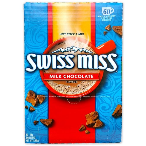 코스트코 스위스미스 핫 코코아 믹스 밀크초컬릿 1.68kg (28g x 60포) + HAPPING 봉지클립(대) 1P, 단품, 단일옵션
