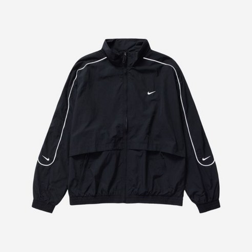 [정품] 나이키 NSW 솔로 스우시 우븐 트랙 자켓 블랙 – 아시아 Nike NSW Solo Swoosh Woven Track Jacket Black – Asia 나이키바람막이