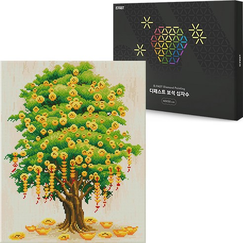 디패스트 보석십자수 DIY 40X50cm 구슬 비즈 공예 액자형 캔버스형 집들이선물 세트, 1세트, DF-313 금전수2