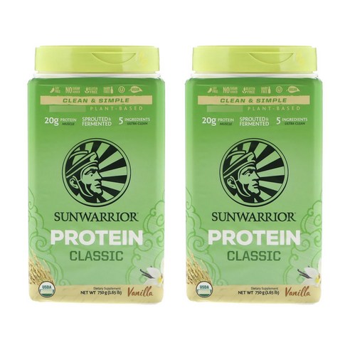선워리어 프로틴 클래식 바닐라 맛 비건, 2개, 750g