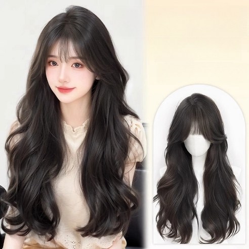 💇‍♀️ 5분 만에 여신 변신? 큐엔유 웨이브 통가발 솔직 후기 (흑갈색 롱 웨이브) 여성가발