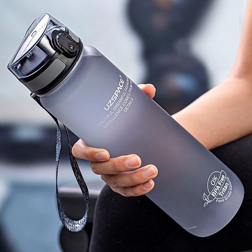 물병 500ML 1000ML BPA 무료 누출 방지 휴대용 음료 병 스포츠 체육관 친환경, Gray, 350ml