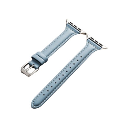 리빙듀오 애플워치 슬림 가죽 스트랩 밴드 38mm 40mm 42mm 44mm, 연청