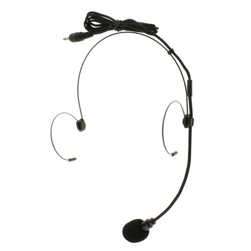 여행 안내 회의 강의 프레젠테이션을 위한 유선 마이크 x3.5mm/XLR 잭 마이크 이어 후크, 3.5mm 직선 각도, 검정, 플라스틱