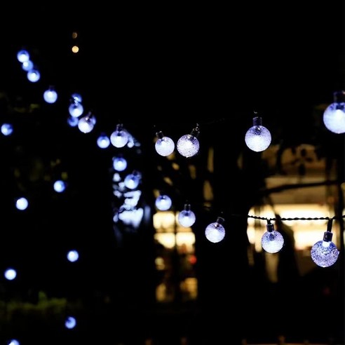 JXD 태양열+USB 리모컨 화원 LED 줄조명, 1.8cm거품 화이트_태양원격제어14M100LED