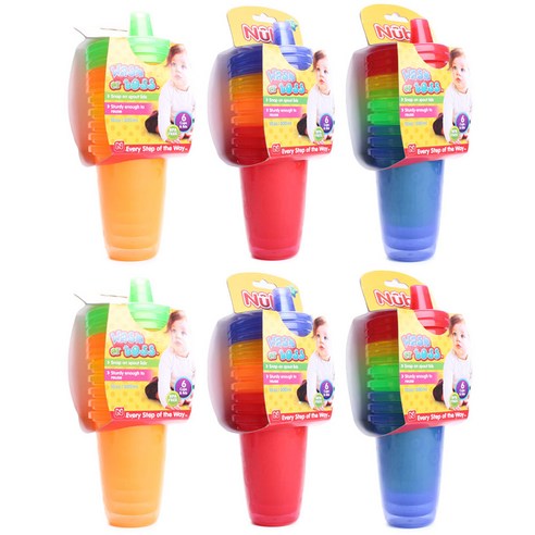 누비 워시 오어 토스 빨대컵 300ml, 랜덤 발송, 12개