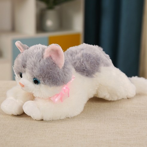 스토리원 아기 고양이 인형 5종 동물 봉제 애착인형 ST-TOY-012, 1개, 화이트그레이, 50cm