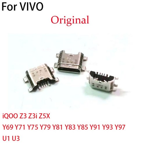 VIVO Y69 Y71 Y75 Y79 Y81 Y83 Y85 Y91 Y93 Y97 iQOO Z3 Z5X U1 U3 USB 충전 포트 독 소켓 커넥터 10 개, 한개옵션1, 01