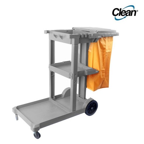 크린 청소카트 그레이 크리닝 카트 호텔 장례식장 사무실 빌딩 이동식 도구함 크린유통, 1개