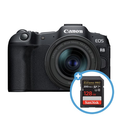 캐논코리아 정품 EOS R8 24-50mm STM KIT + 샌디스크 익스트림 프로 SDXC 128GB