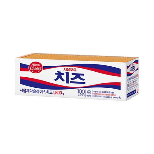 서울우유 체다슬라이스업소용 1 800 g (아이스박스+아이스팩무료증정), 1세트, 800g