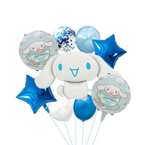 메리 산리오 시나모롤 여아생일 산리오 빅사이즈 대형 키티 조카 생일 파티 풍선 세트 쿠로미 마이멜로디 파티 선물, 1세트