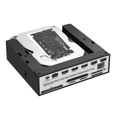 PC 전면 패널 USB 허브 오디오 5Gbps 데이터 전송 SD/Mmc/CF/MS/TF/M2, 검은 색, 145x140x40mm, 플라스틱