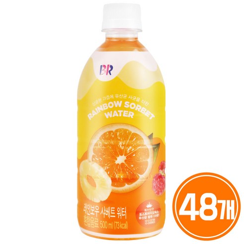 배스킨라빈스 레인보우 샤베트 과즙워터, 48개, 500ml