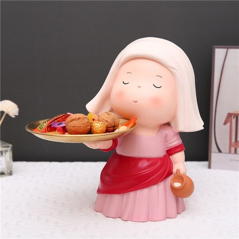 창조적 인 선물 큰 예술가 트레이 룸 홈 침실 현관 장식 데스크탑 키 저장 상자 장식품, P018B우유 메이드 핑크 한손 쟁반을 부어