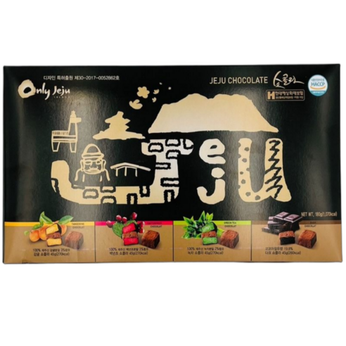 제주 초콜릿 쇼콜라 4종 세트 감귤 백년초 녹차 다크 특산물