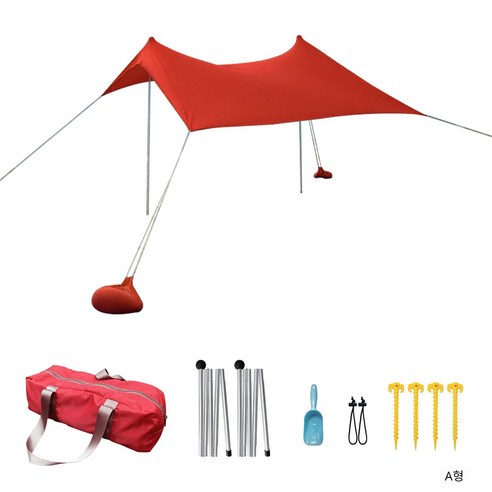 비치 텐트 라이카 잔디 선탠 선루프 아웃도어 낚시 캠핑 텐트 미디엄 2-8명 300*300*200cm, SKU-10-A-붉은색 Red