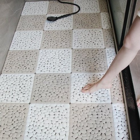 하스몰 미끄럼 방지 간편 조립 화장실 퍼즐 매트, 카키색 6개 세트 화장실미끄럼방지매트