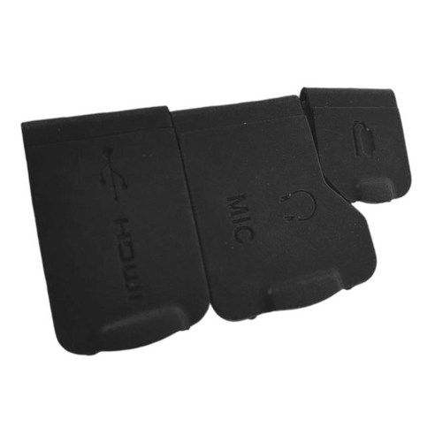 D750 디지털 카메라 1 팩에 맞는 USB 마이크 HDMI 고무 도어 커버, 3x2cm, 탄성 고무, 검정