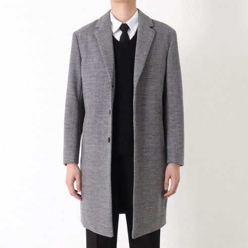 스타일리시한 겨울 필수품으로 지지블랙 케빈의 프리미엄 울 캐시미어 하프 롱 싱글 코트를 선택하세요.