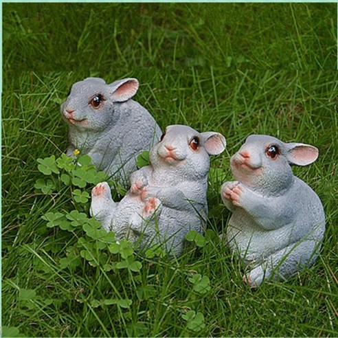 야외 버니 토끼 인형, 귀여운 정원 장식품, 예술, 동물 집 마당