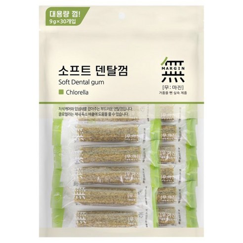 무마진 강아지 소프트 덴탈껌 대용량 30p 블루베리.바나나.클로렐라 3종, 클로렐라, 270g, 1개