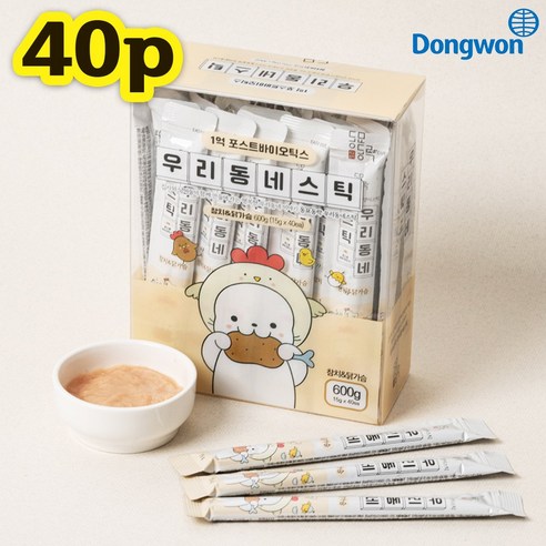 동묘동락 우리동네 스틱 츄르 고양이간식 15gx40p, 1개, 600g, 참치&닭가슴살