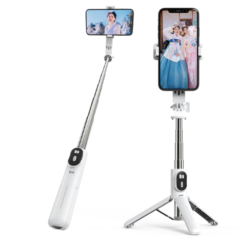 P07 NICESUN 블루투스 휴대폰 삼각대, 화이트