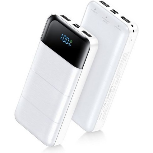 32000mAh 파워뱅크 휴대용 충전기, PD 30W 및 QC4.0 지원, LED 디스플레이 내장, 스마트폰 및 모든 USB 장치 호환, 블랙/화이트 보조배터리 32000mAh 파워뱅크 휴대용 충전기, PD 30W 및 QC4.0 지원, LED 디스플레이 내장, 스마트폰 및 모든 USB 장치 호환, 블랙/화이트 보조배터리