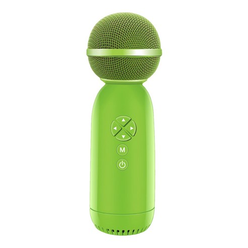 Decdeal 가라오케 블루투스 마이크 녹음 노래 LED 램프 휴대용 무선 LY-168, 그린
