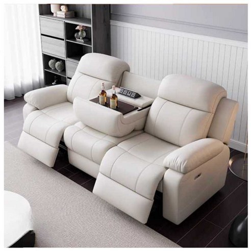 홈시네마 쇼파 2인용 전기 극장 관람석 고급 가죽, 1개, 2.2m 3인용