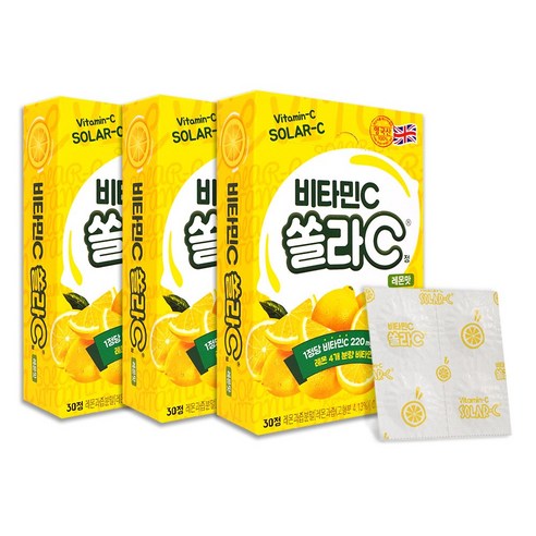 쏠라C 레몬맛 30정 x 3개 고려은단 비타민C 쏠라씨 츄어블, 90정, 1세트