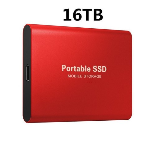 2023 외장하드 외장 SSD 500GB 1TB 모바일 솔리드 스테이트 드라이브 플래시 휴대용 c타입 USB 미니 슬림, 12 16TB Red, 한개옵션1, 16TB Red