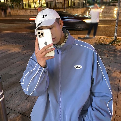스탠드 칼라 자켓 남자 봄과 가을 한국어 스타일 유행 느슨한 일본 옷 가을 Ins 홍콩 스타일 빈티지 캐주얼 코트