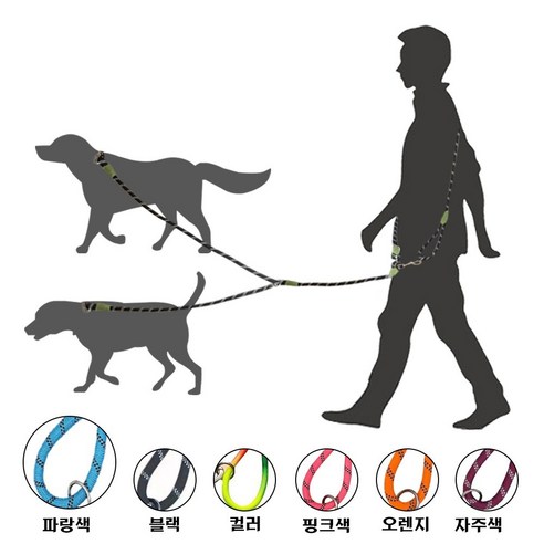 애견 어깨끈 양손 해방, 푸른색, 1세트