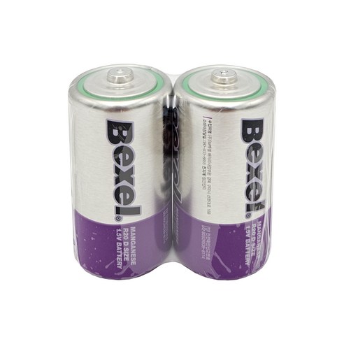 벡셀 건전지 D건전지 2개 망간 1.5V, 1세트, 2개입