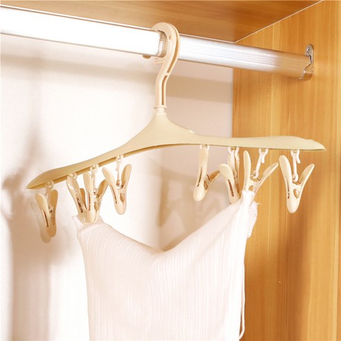 1PCS 양말 속옷 건조 옷 걸이 다기능 가정 용품 저장소 주최자 옷 8 구멍 건조 랙, Beige