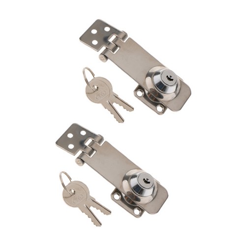 2pcs 해양 보트 스테인레스 스틸 잠금 Hasp 안전 잠금 해치 캐비닛 도어, 실버, 80mm x 30mm